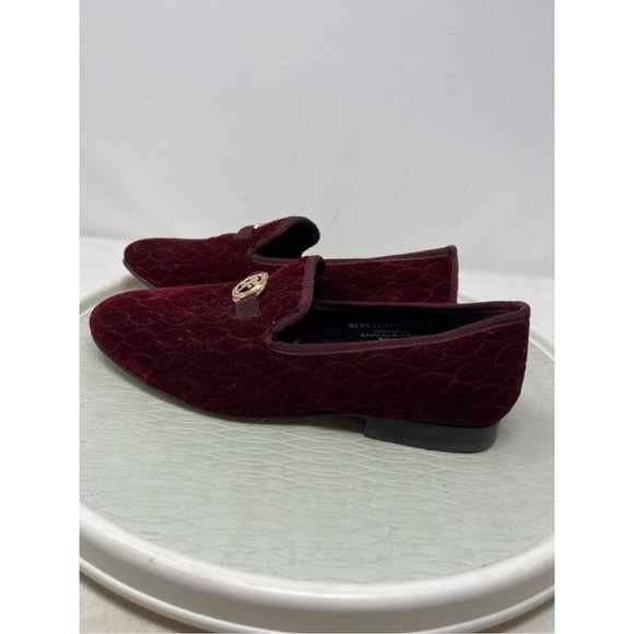 Stacy Adams Mens Valet Red Quilted Velour Velvet Bit Slip On Loafers Sho… - Picture 3 of 12
